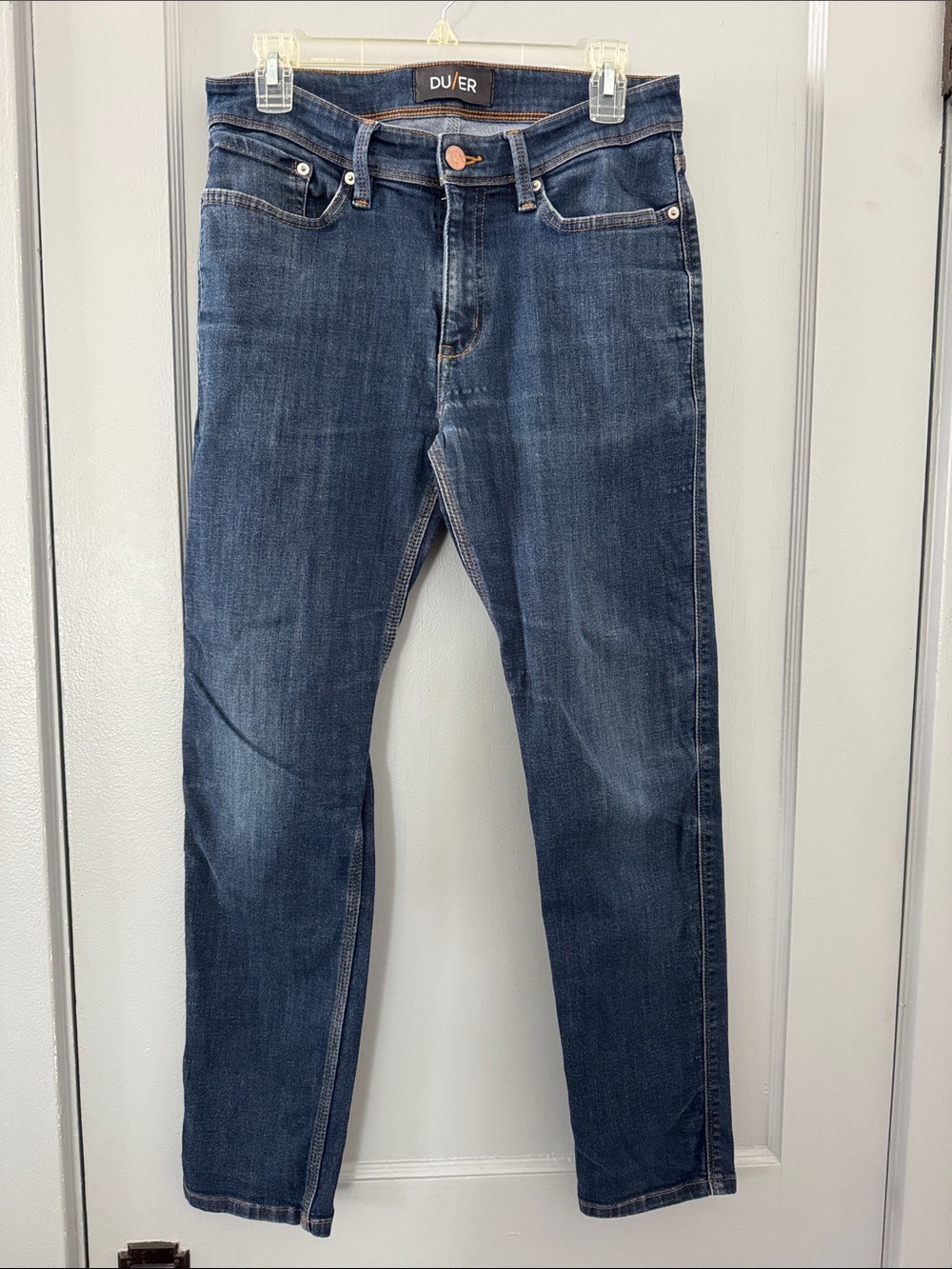 DU/ER Men's Straight Jeans in Dark Blue